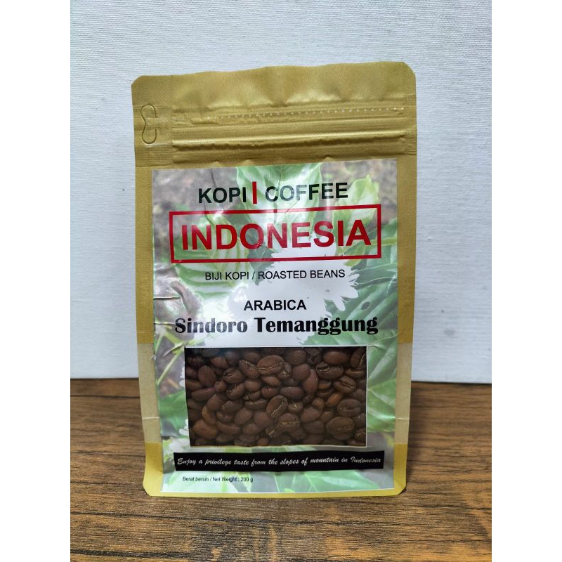 

Biji Kopi Roasted Bean Arabica Sindoro 200 gr Grade 1 Proses Natural Roasting Light to Medium