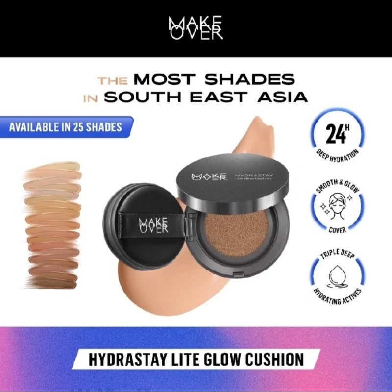 ❤️ MAKEOVER HYDRASTAY LITE GLOW CUSHION | W22 WARM IVORY | 15G ❤️