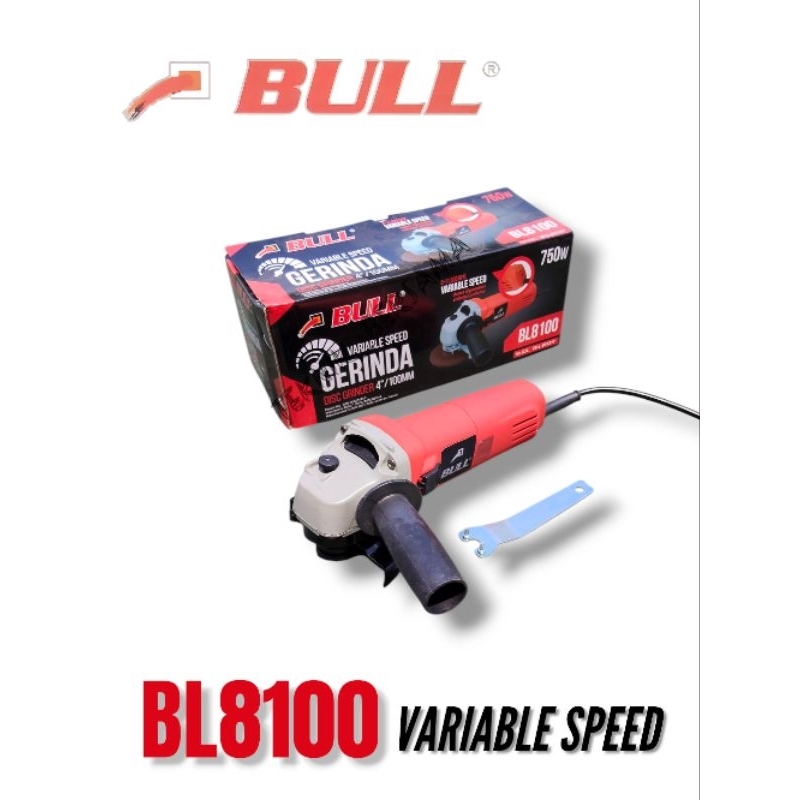 BULL BL 8100/Mesin Gerinda tangan 4"Inch Bull BL8100 VS Variable Speed Angle Grinder BULL