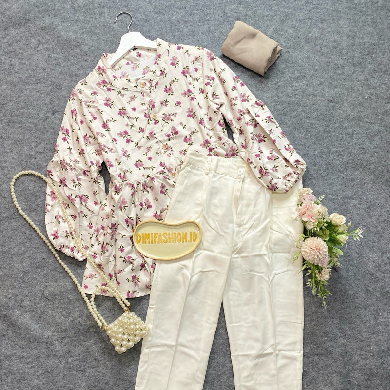 MARSHA SET (blouse+hijab+basic pants) paket ootd