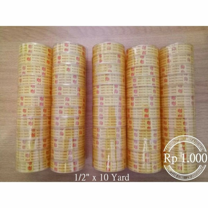 

NACHI TAPE 1/2"inch 0,5mm x 10yard Isolasi kecil tipis 1Pcs saja