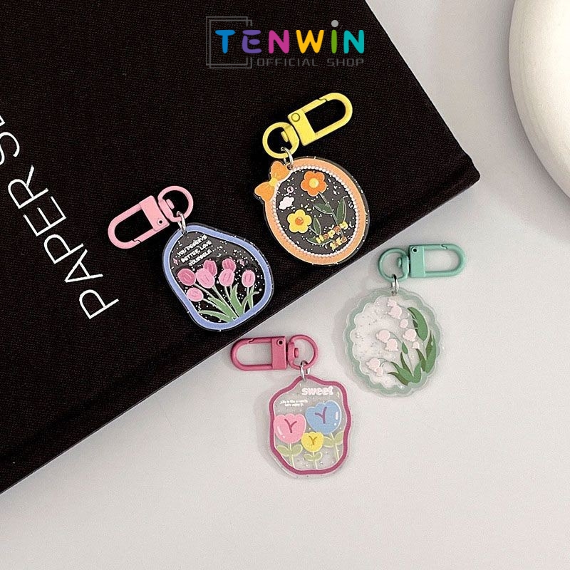 Gantungan kunci bunga, gantungan kunci lucu dan cantik, gantungan kunci bestie - Tenwin