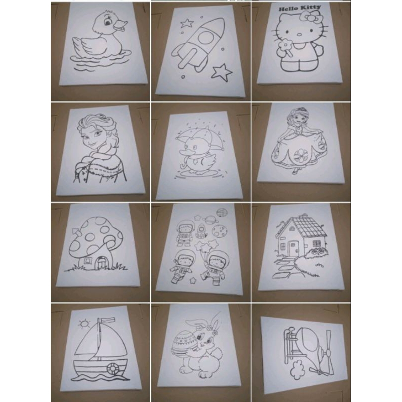 

styrofoam lukis ukuran 25x35 isi 12 gambar
