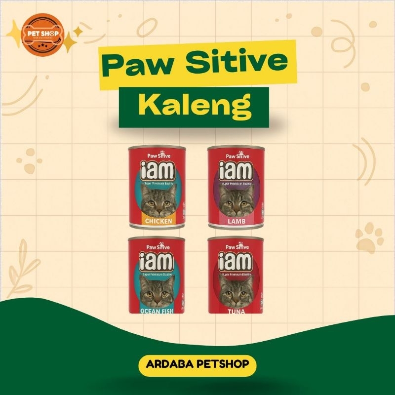 PAWSITIVE kaleng 380gr - Makanan basah kucing/Catfood/wetfoood/murah/380gr/Chicken/of/tuna- ARDABA P