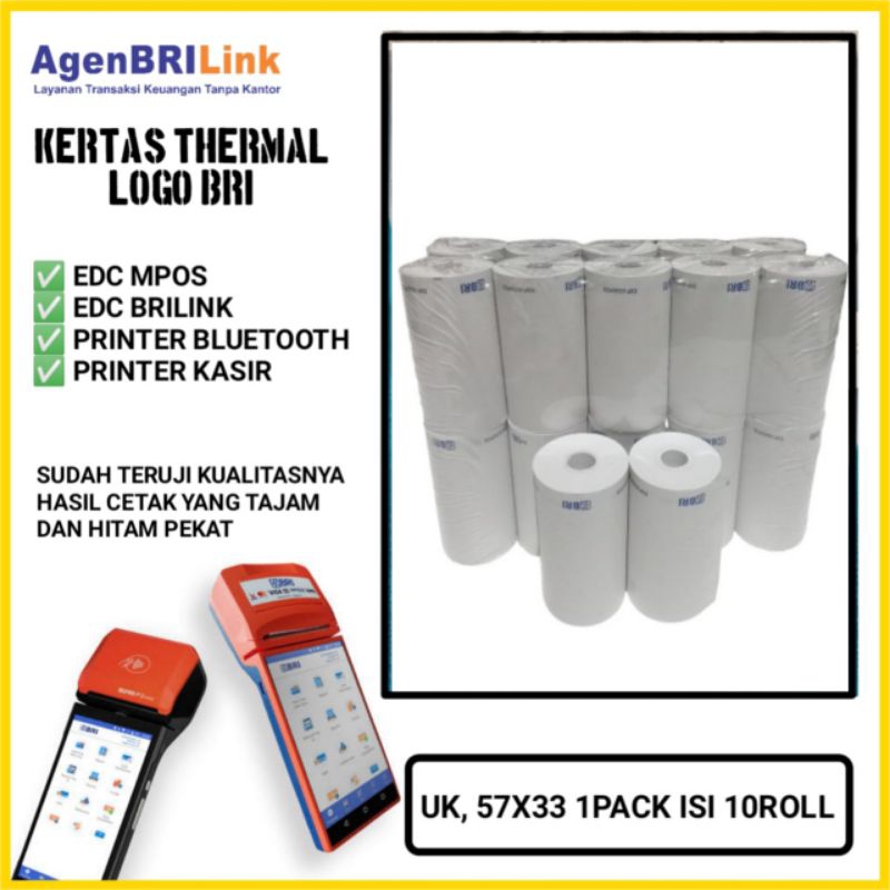 

Kertas Thermal logo BRI Original Goprint 57x33