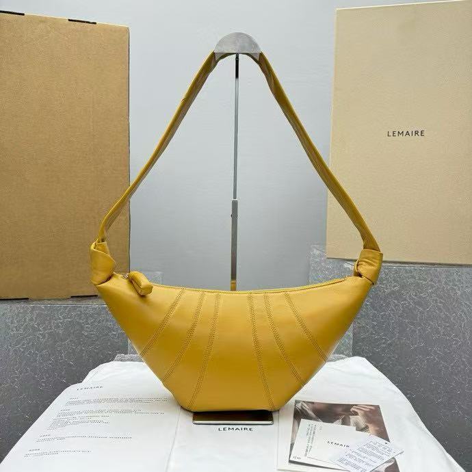 Lemaire Croissant Shoulder Bag Medium Mustard Yellow 8820