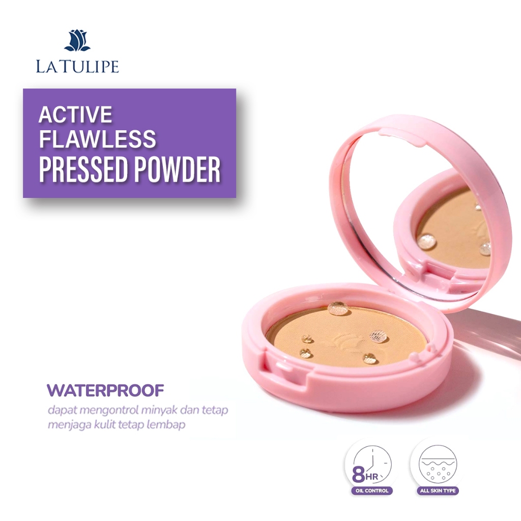 La Tulipe Active Flawless Pressed Powder Bedak Padat 5 Varian Warna