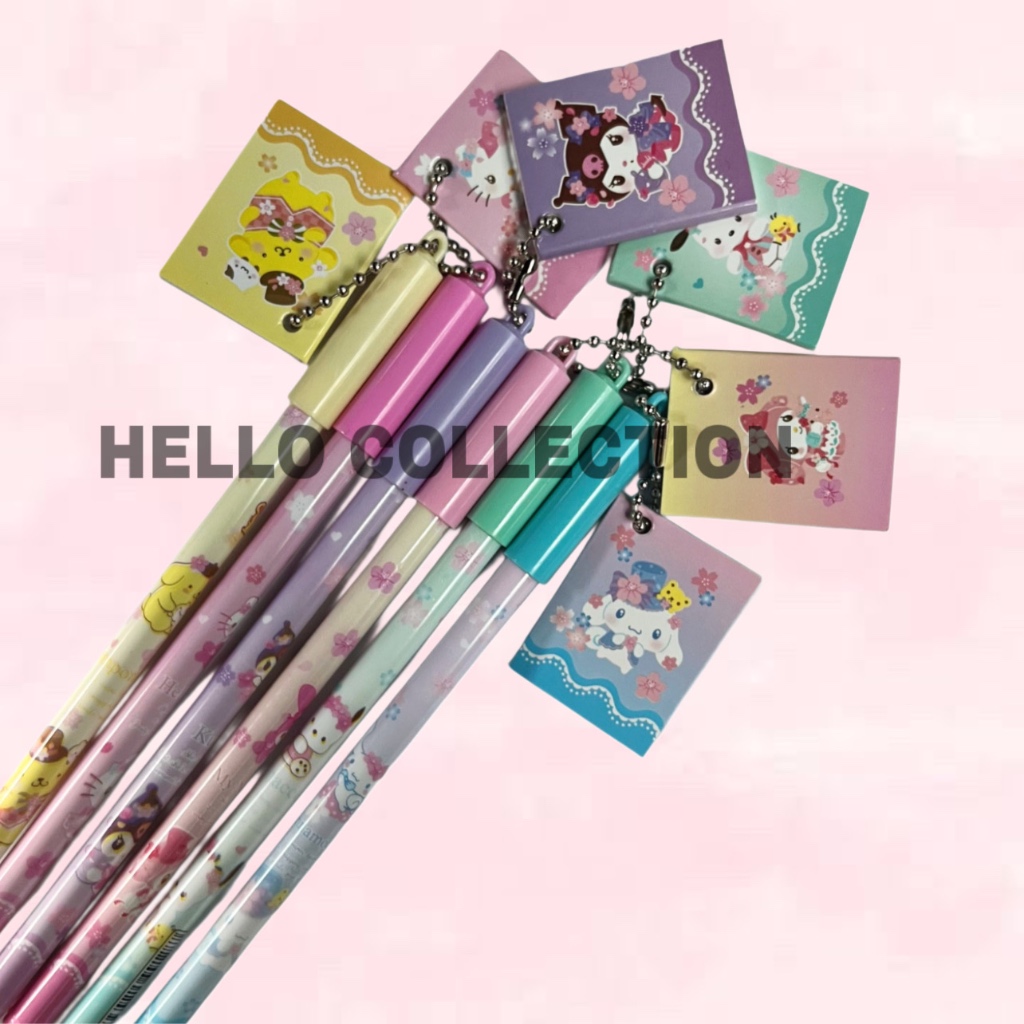 

Pulpen Anak Gantungan Buku Kartun Cinnamoroll Kuromi Pochacco Melody Purin Pen Gel Karakter Lucu Imut 0.5mm