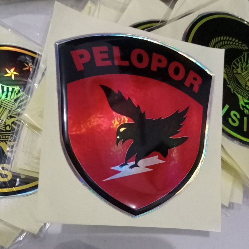 

stiker hologram timbul PELOPOR/stiker unik