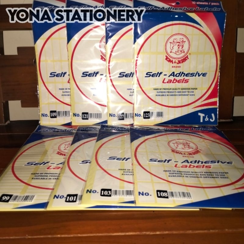

RB Label / Tom & Jerry Self-Adhesive (Harga: Per-5 Pack) Labels No. 99, 101, 103, 108, 109, 121,