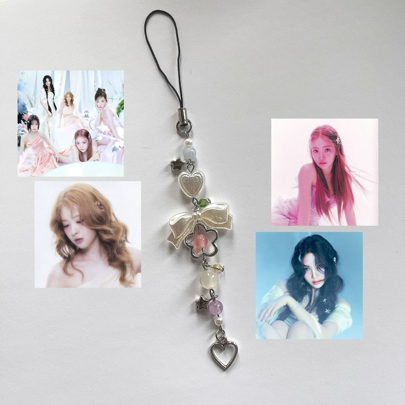 strap phone inspired red velvet cosmic keychain