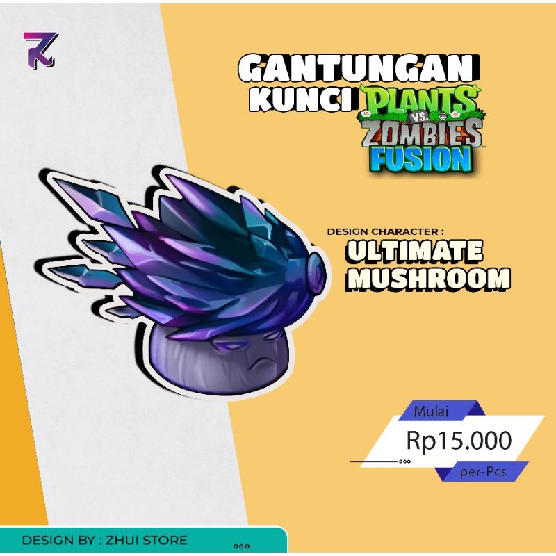 Gantungan Kunci Plant's vs Zombies Fusion Akrilik | Gantungan Kunci PvZ Fusion 2 sisi