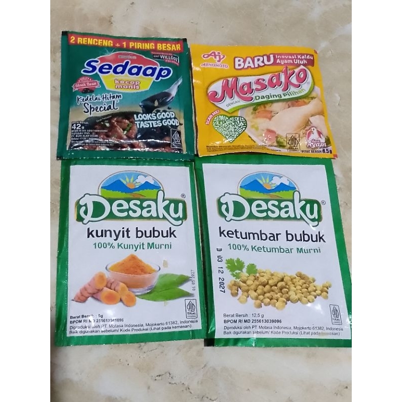 

Kecap Sedaap+Masako+Kunyit bubuk+Ketumbar Bubuk Paket 3C (TRB59)