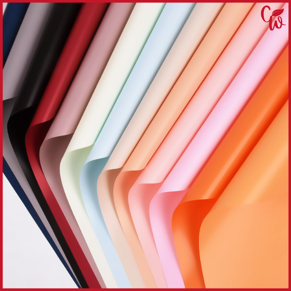 

Kertas Buket Polos Full Color Solid Cellophane Flower Wrapping Ecer Perlembar KB01