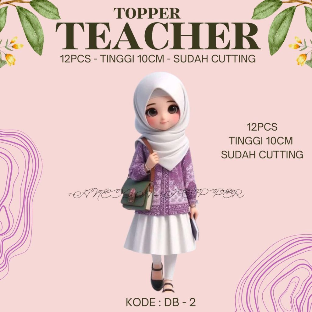 12 PCS TOPPER GURU UNTU BUKET HARI GURU / PERLENGKAPAN BUKET MURAH