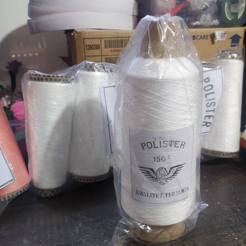 [PROMO]Benang Obras Polyester Warna Putih Besar