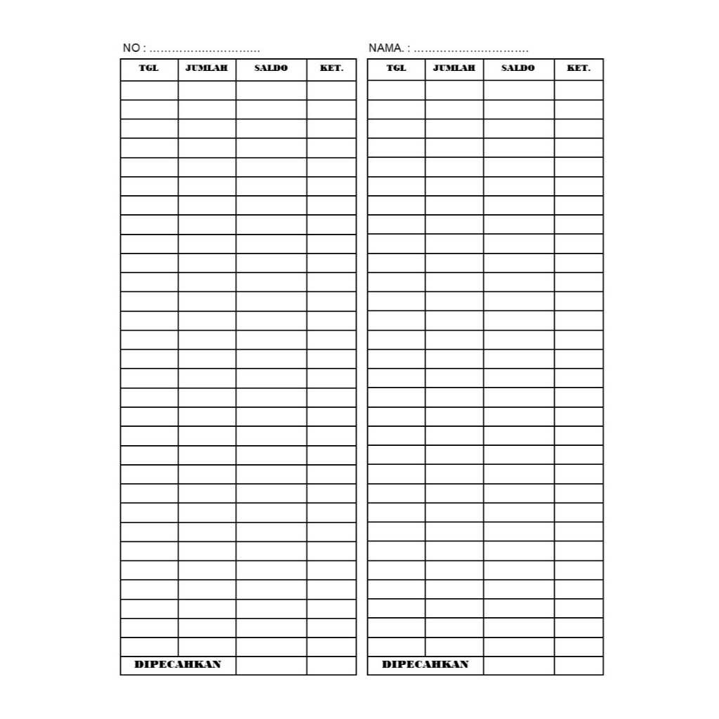 

BUKU REKAPITULASI TABUNGAN ISI BOLAK BALIK UK 16 CM X 20 CM