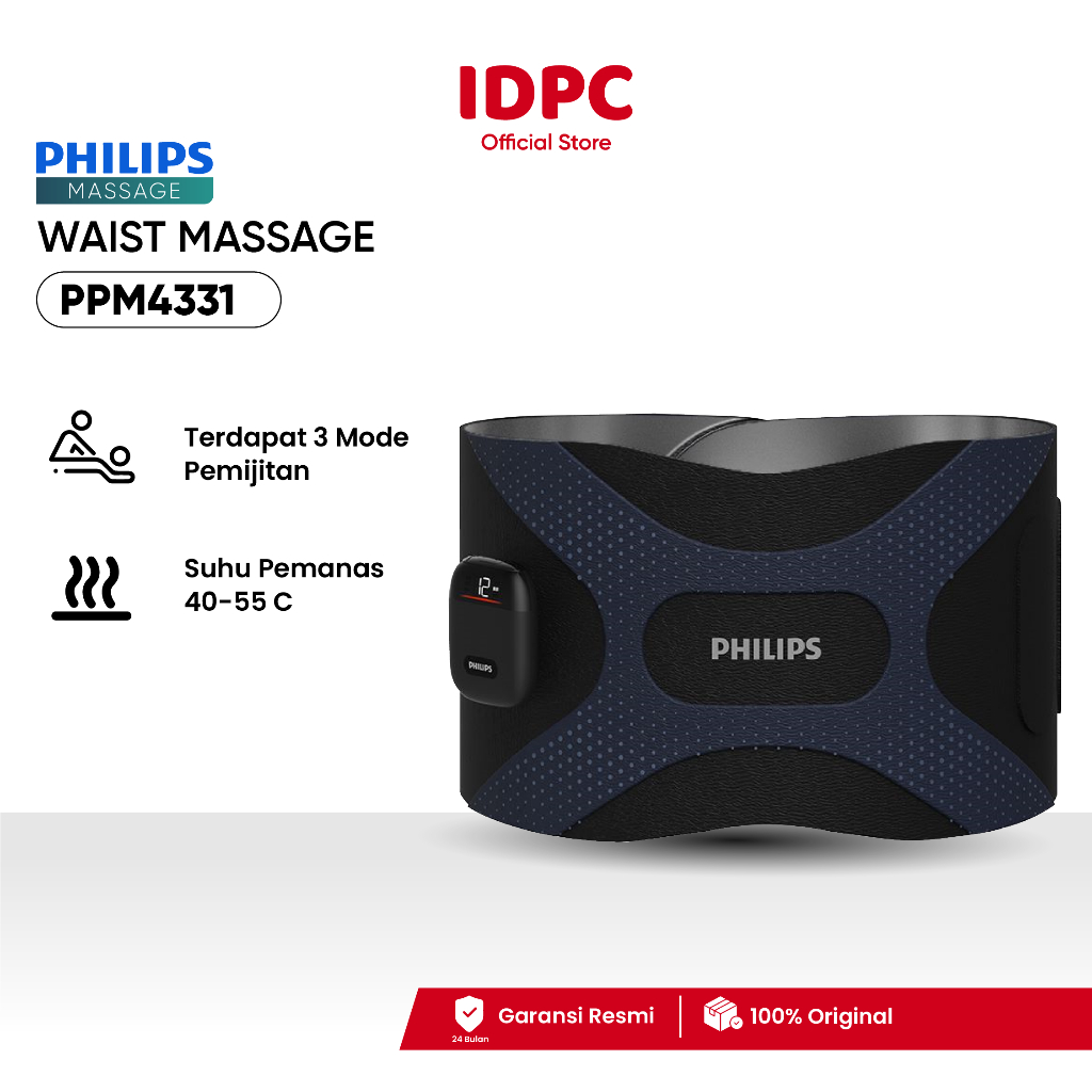 Philips Massager PPM4331 waist pijat 6 mode & 16 tingkat intensitas