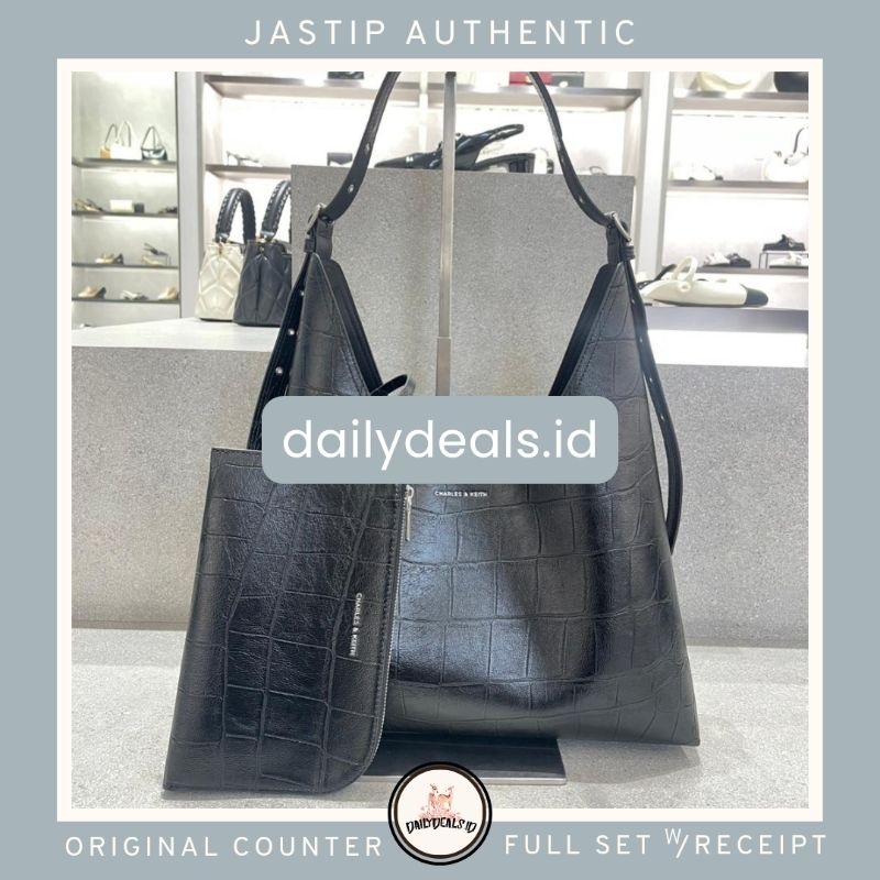 #2-40160199-1 Liv Croc - Jast[p] CK ORIGINAL COUNTER EFFECT HOBO BAG TAS CROCO SHOULDER POUCH STORE 