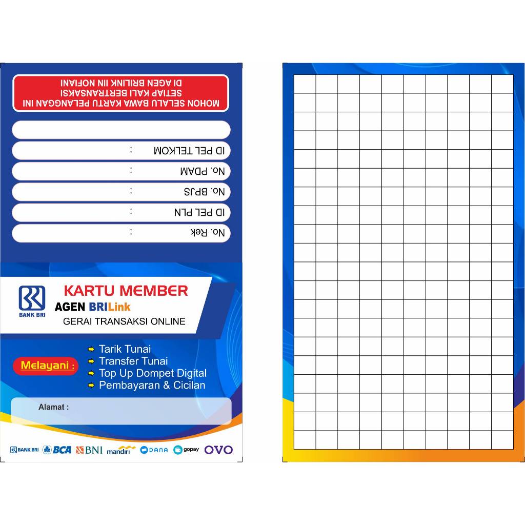 

KARTU MEMBER BRILINK KERTAS IVORY TEBAL ISI 50 PCS