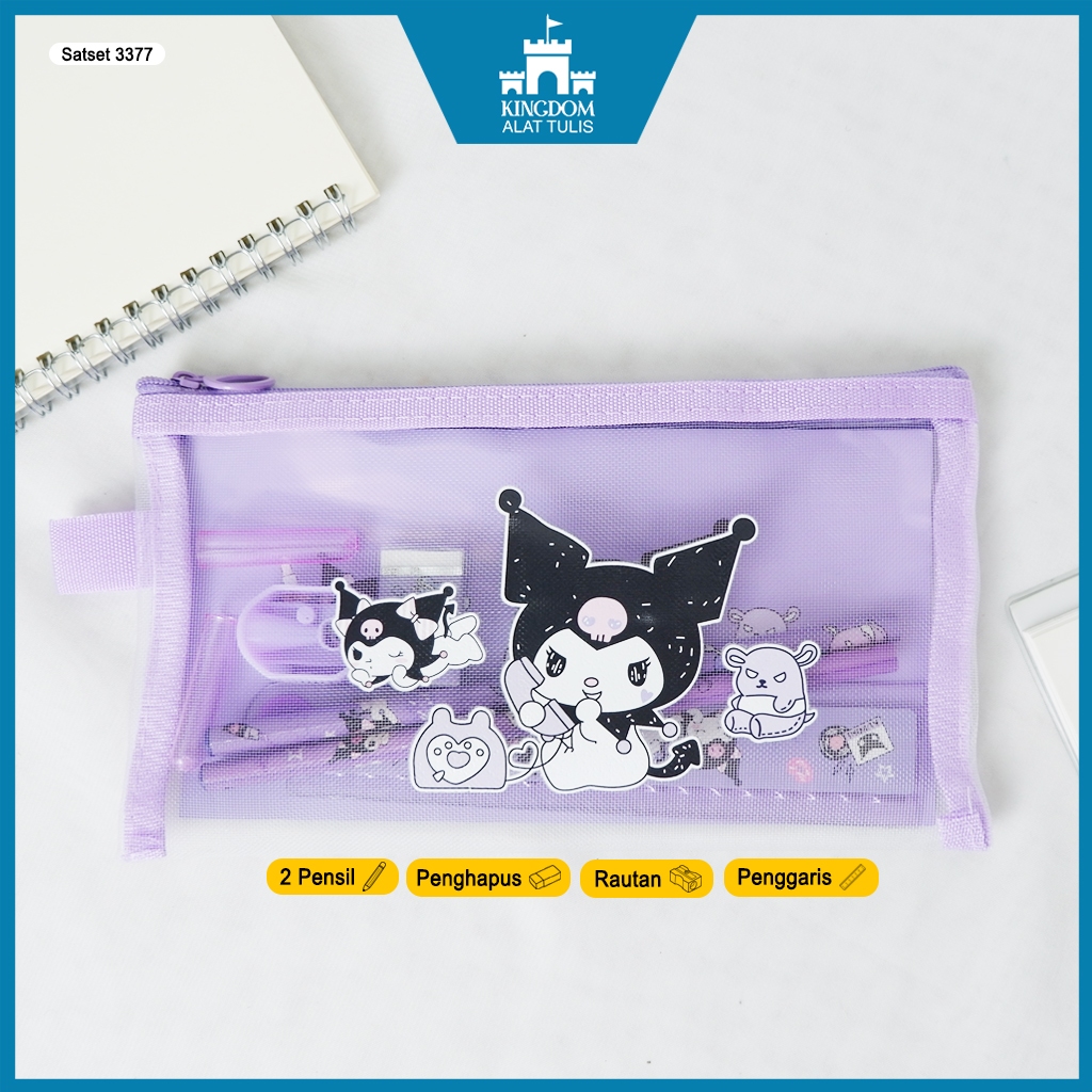 

Pensil Set Alat Tulis Sekolah Lucu Kuromi 3377 Stationery Set Souvenir Ulang Tahun Anak