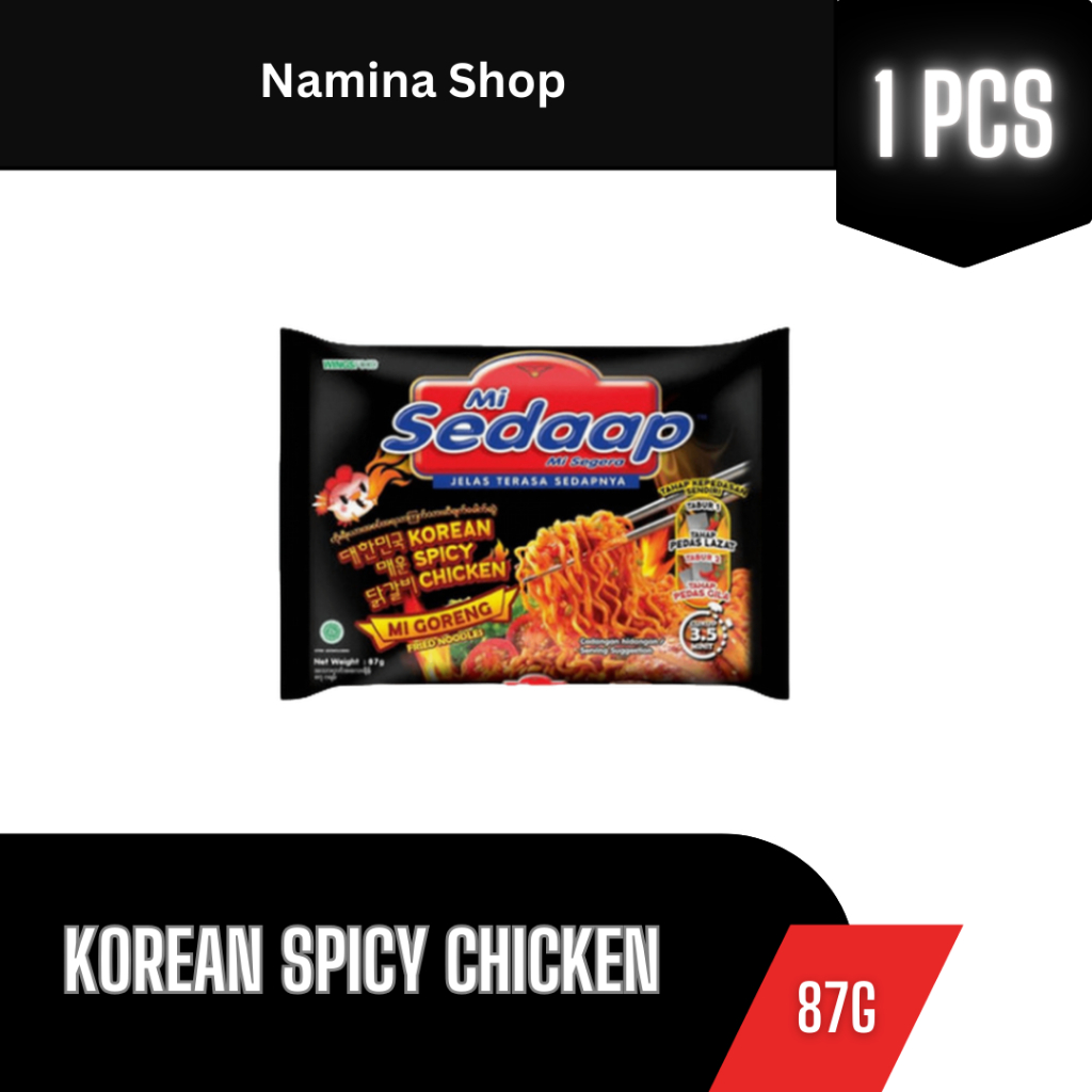 

SEDAAP MIE MI INSTAN GORENG KOREAN SPICY CHICKEN 87G - 5 PCS - BANDUNG