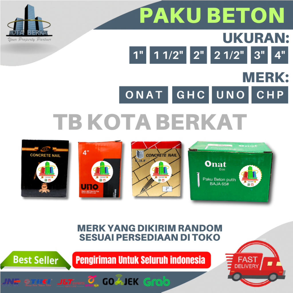 PAKU BETON PUTIH / PAKU TEMBOK / PAKU DINDING / CONCRETE NAILS