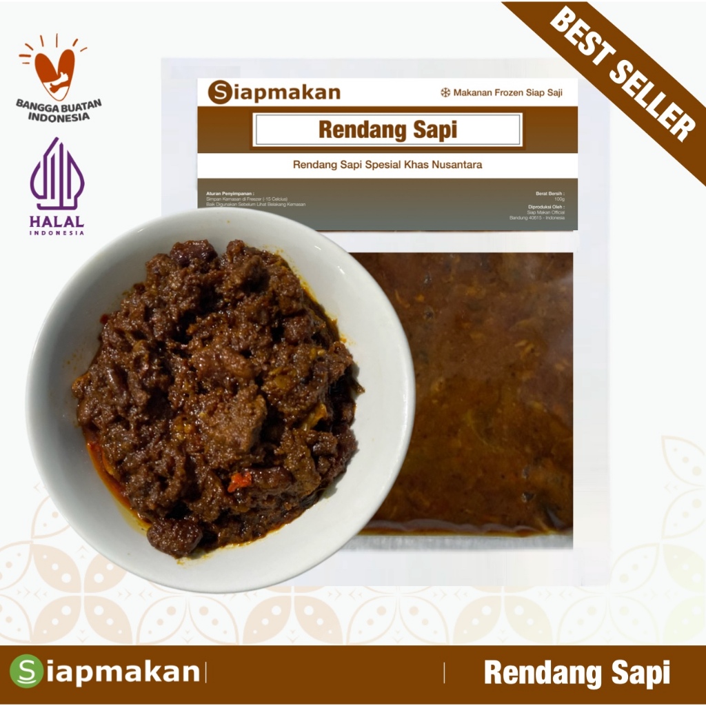 

Rendang Daging Sapi Spesial Khas Nusantara Per Porsi Siap makan