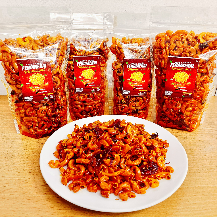 

MAKARONI FENOMENAL 1kg - Cemilan Pedas Makanan Ringan Bumbu Cikur Asin Pedas - Food, Snacks