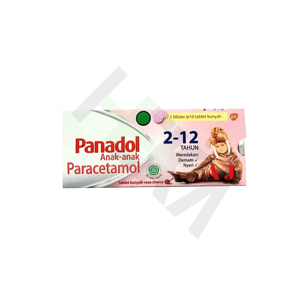 Panadol Chewable Anak-Anak Strip isi 10 - Tablet Kunyah Paracetamol [Tembalang]