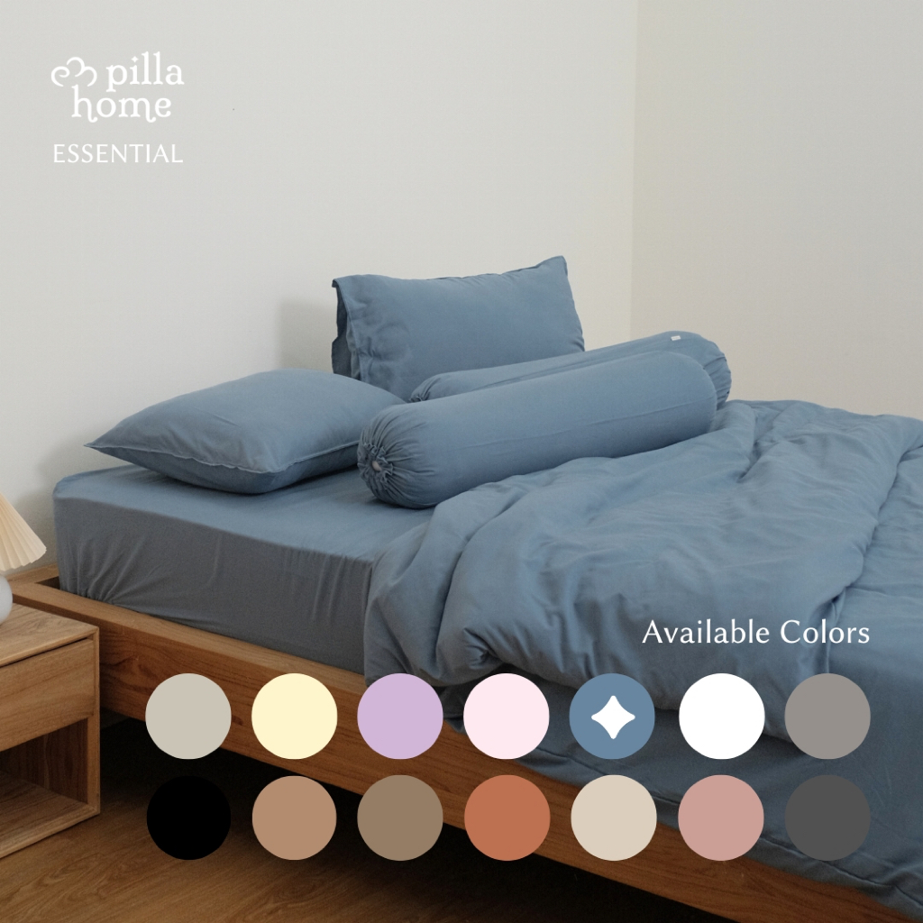 Pilla Home Sprei Set 120x200  Essential Seprei Polos Aesthetic Single | Halus Katun Homemade Anti Ge