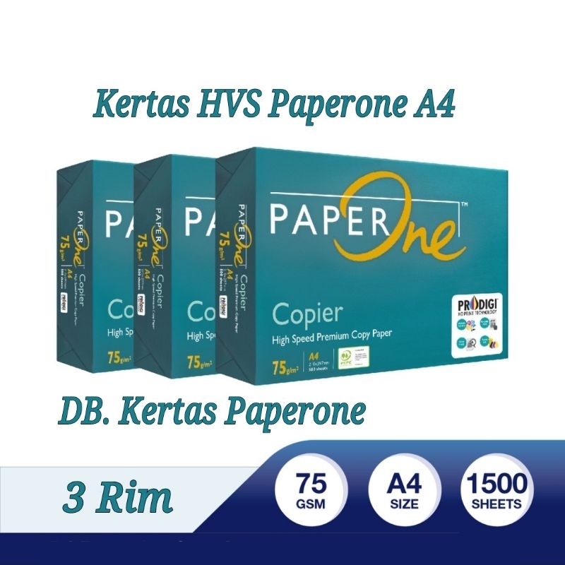 

Kertas HVS Paperone A4 75 Gram 3 Rim (1.500 lembar)