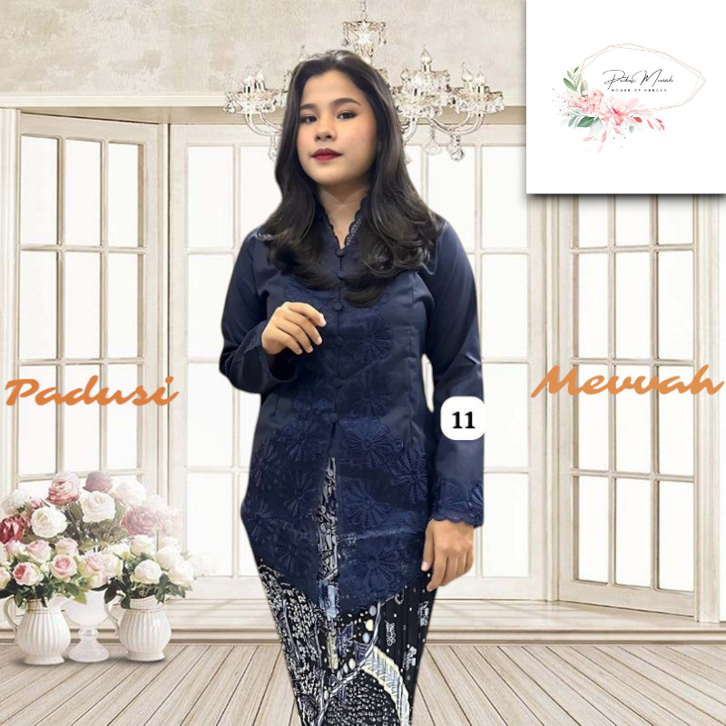 Atasan Kebaya encim Dewasa Bordir senada bordir Matahari  kualitas premium Kebaya lengan panjang Keb