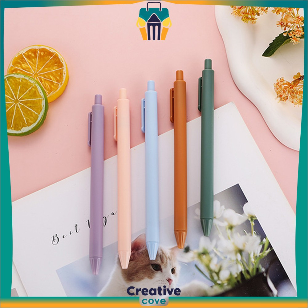 

Pulpen Gel Ink 0.5mm Macaron Tinta Hitam Alat Tulis Stationery / Pulpen Warna Warni Pastel Cetek Polos Creative Cove A120