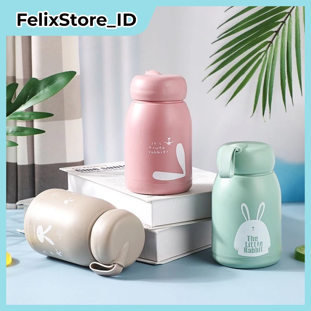 Tumbler Souvenir Botol Rabbit/Kelinci  - Botol Minum Kaca Souvenir Pernikahan, Souvenir Ultah Anak