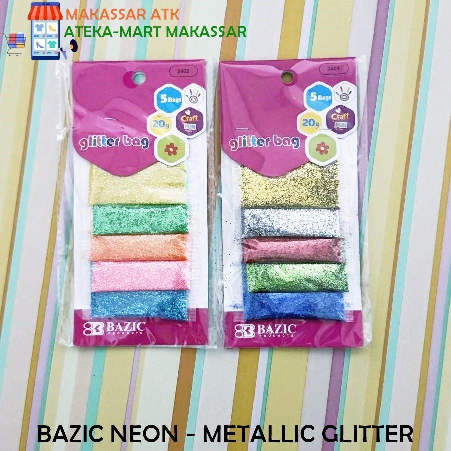 

[1PPN/6WARNA] BAZIC METALLIC - NEON GLITTER NO.3401 NO.3420