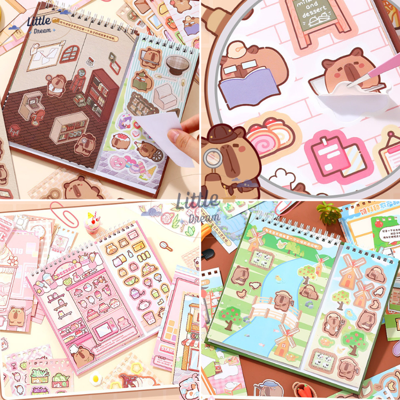 

RB Fun Game DIY Sticker Book 3D Capybara Painting Book Stress Relief Creativity for Fun