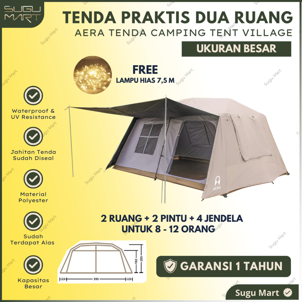 Tenda Camping Tent Village 8 - 12 Orang | Tenda Camping Keluarga | Tenda Camping Keluarga | Tenda Gl