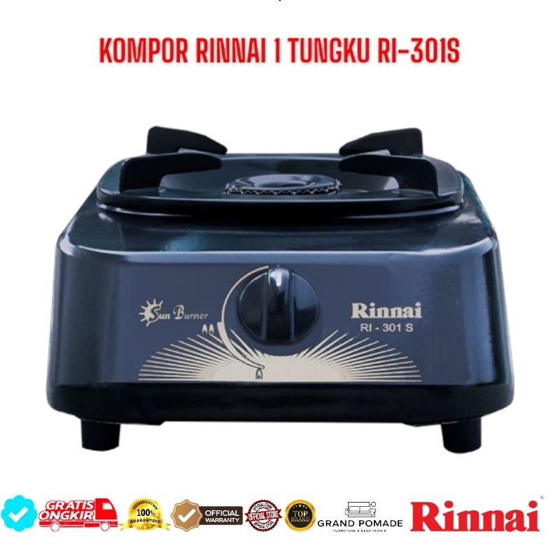KOMPOR RINNAI RI-301S / KOMPOR 1 TUNGKU RINNAI RI301S / KOMPOR RINNAI 1 TUNGKU RI301S