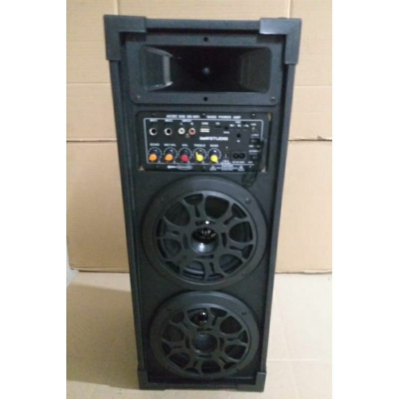 Active Speaker karaoke system bluetooth double 6 inch 450 w AC/DC HT - 0669