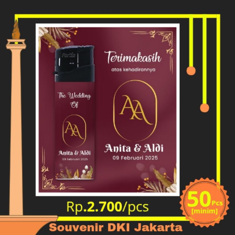 

[ Minim 50 Pcs ] Souvenir Pernikahan Korek Tema Color Costum