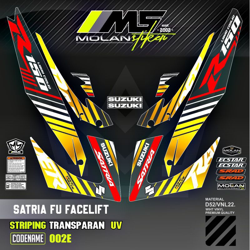 Decal Sticker Striping Variasi Transparan Uv Satria Fu Facelift Raider R 150 Suzuki Satria Fu 150 20