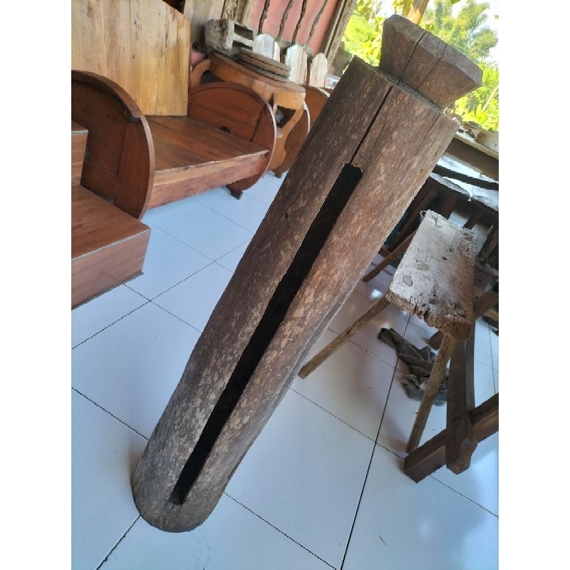Kentongan kayu jati unik antik hiasan gazebo teras kandang lawasan klasik