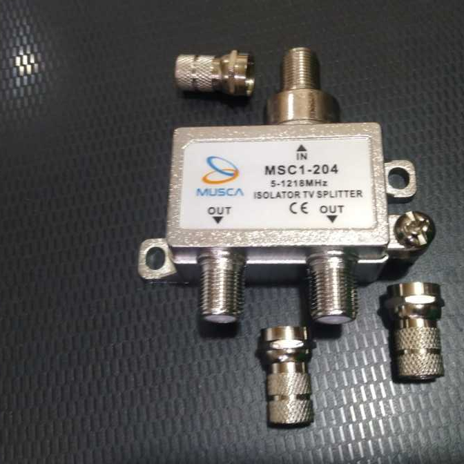 splitter antena tv cabang 2 way spliter Signal + drat connector