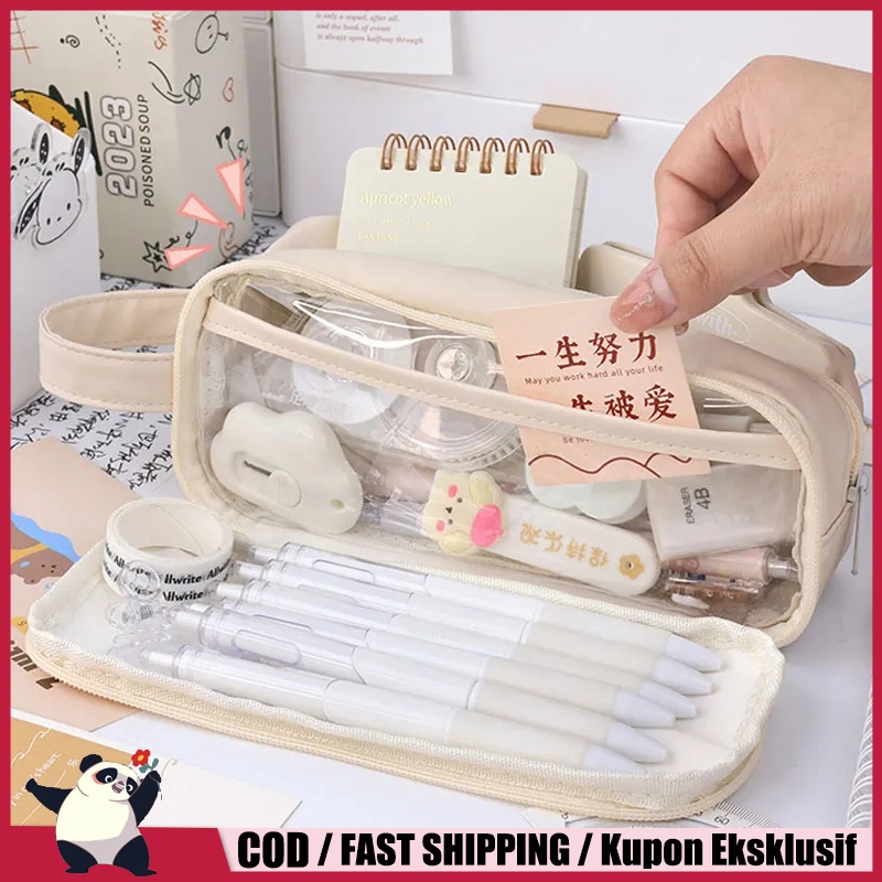 

Tempat Pensil Large Capacity Transparan Kantong Pensil Kapasitas Besar Perlengkapan Sekolah Tempat Pena Celana Panjang Tempat Pensil Sekolah Tempat Pensil Alat Tulis