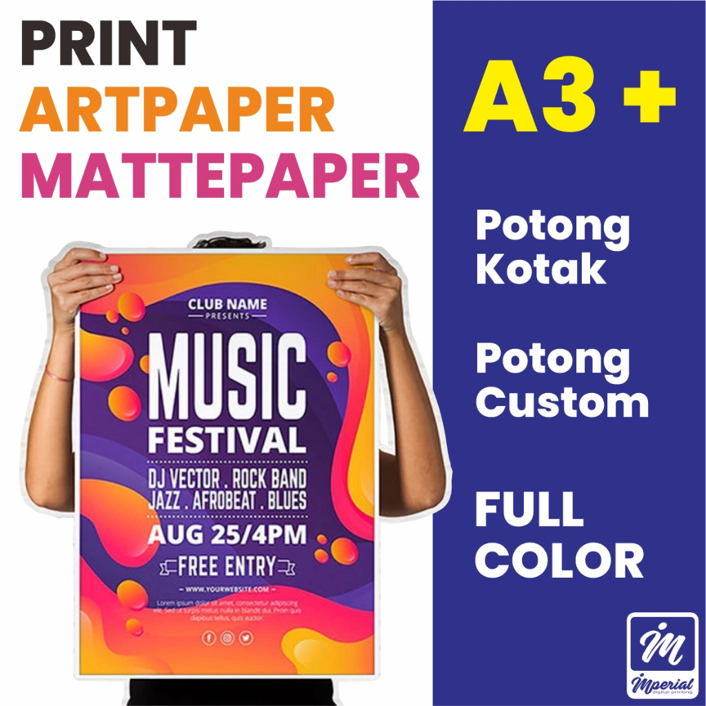 

Cetak Artpaper / Mattepaper 120gr / 150gr Custom Ukuran A3+ / Fullcolor / Cetak Majalah / Brosur