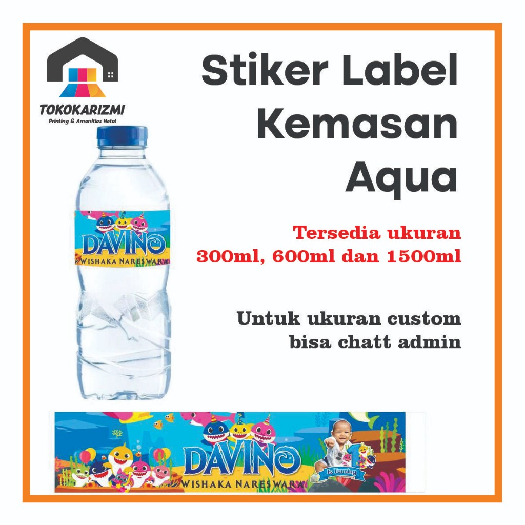 

Cetak Stiker Air Minum Kemasan Aqua Murah Custom (1 pack isi 100pcs)