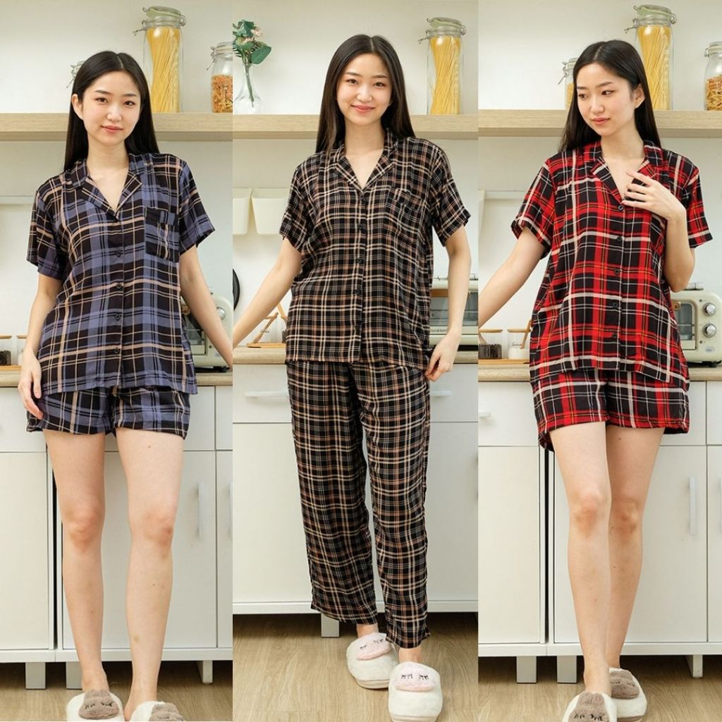 Cielyn |  Rayon Premium | Ollie Set | PiyamaBaju Tidur  Couple Dewasa Laki Laki dan Wanita