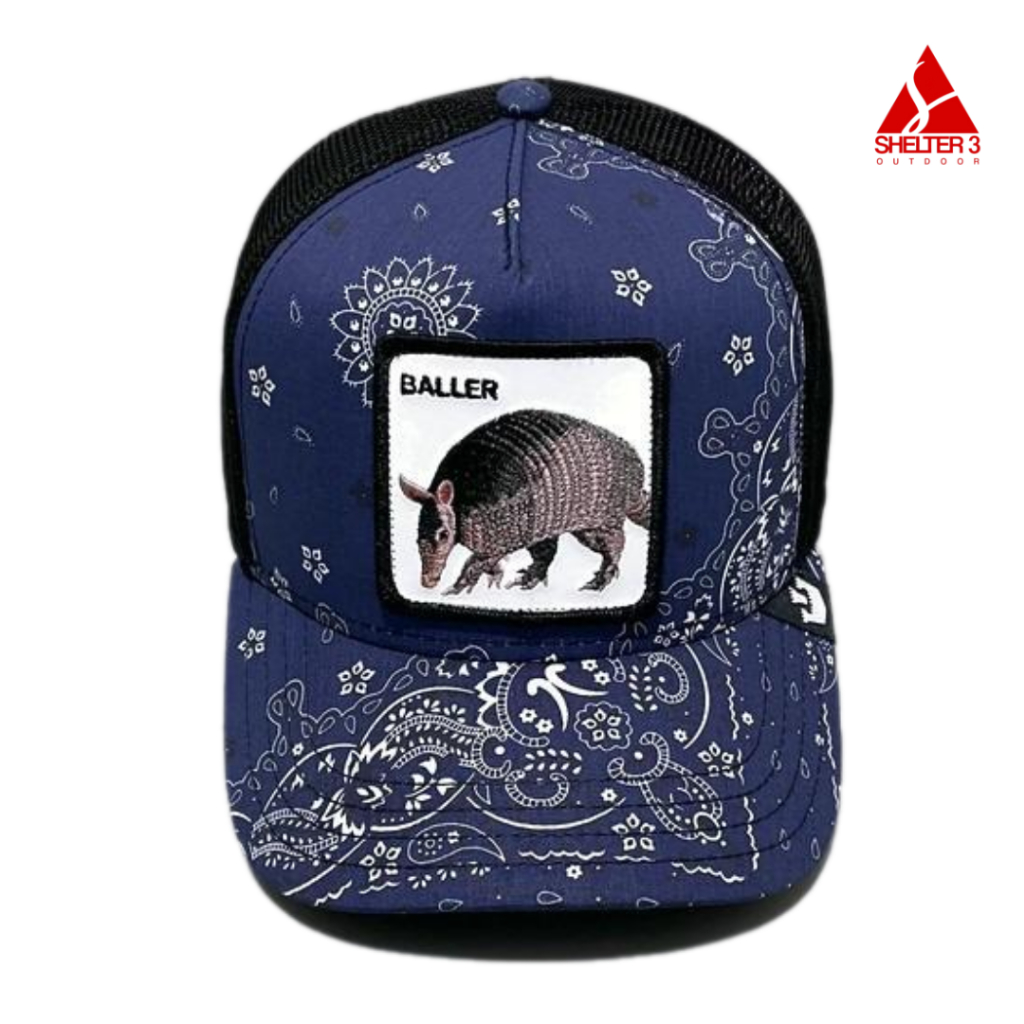 Topi Goorin Bros Trucker Mo Mon Baller Blue Black