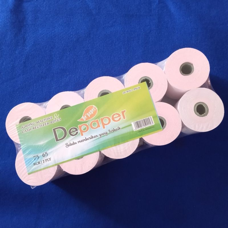 

Kertas Struk/ Register Roll HVS 75x65 2ply/ rangkap 2DEPAPER